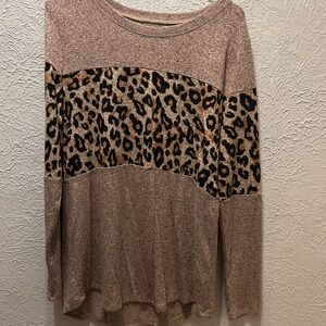 Maurices Tan Leopard Print Sweatshirt